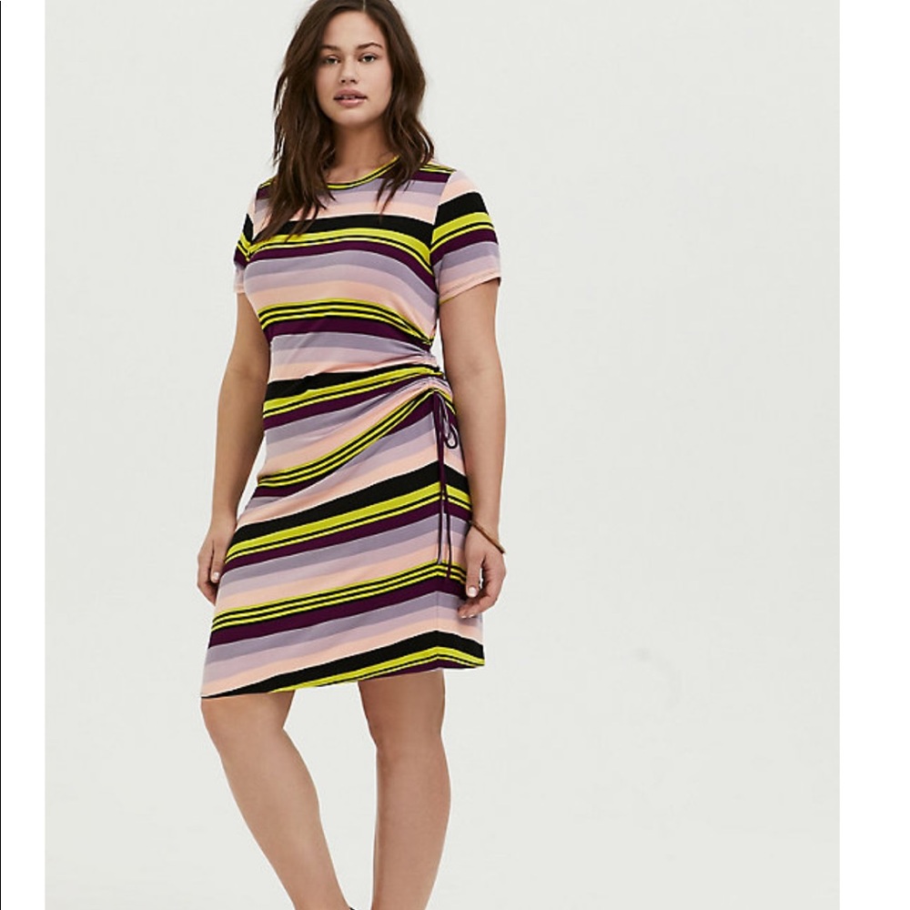 *TORRID* stripped tee shirt dress